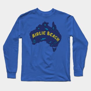 AUSSIE MAP AIRLIE BEACH Long Sleeve T-Shirt